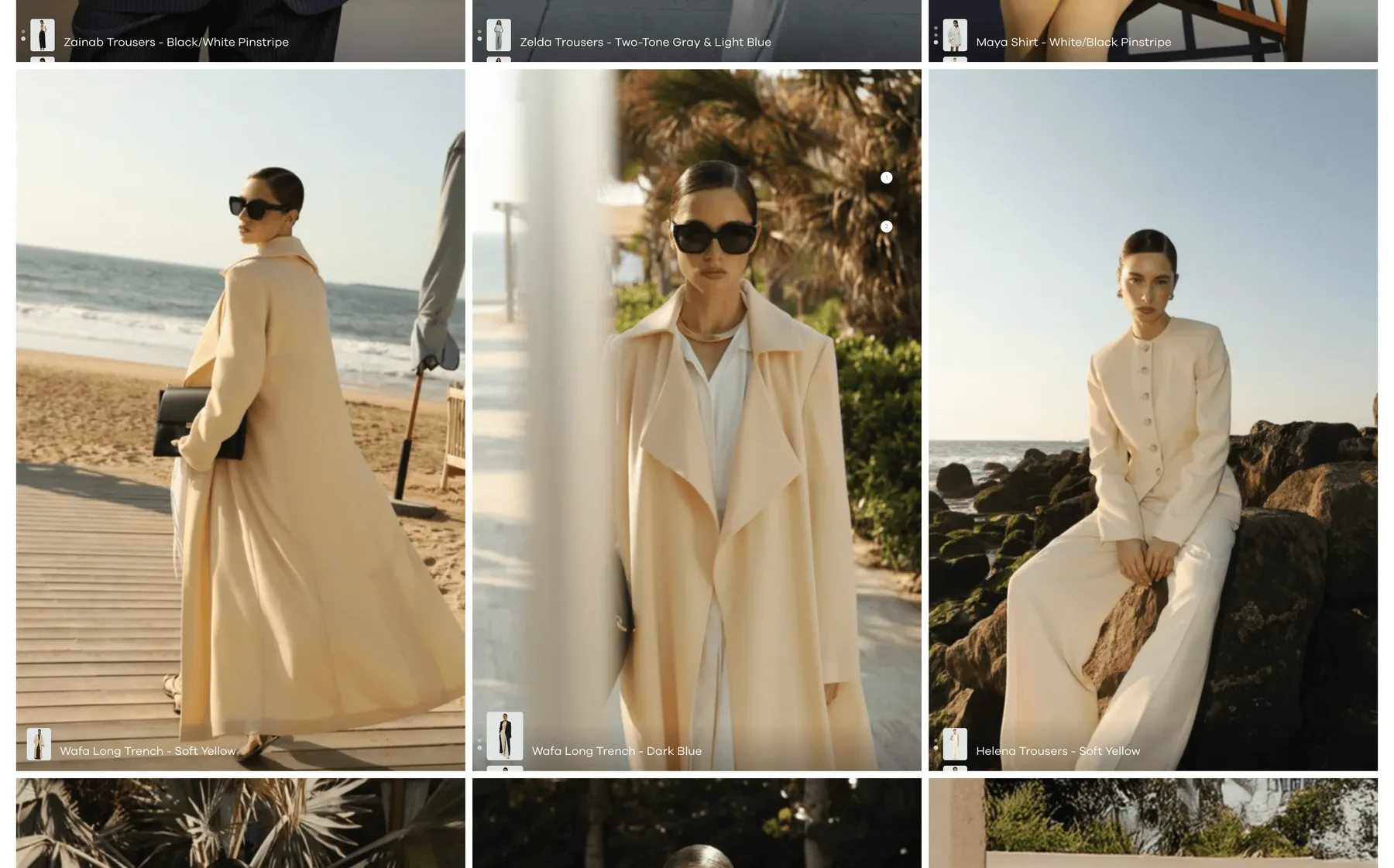 Campaign grid — editorial photography as a browsable aisle